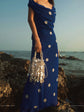 French-style Retro Sequined Woven Tassel Cotton-Linen Shell-shaped Hollow Elegant Clutch Bag