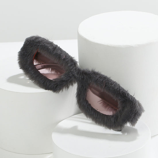 Creative Design Plush Innovative Square Glasses