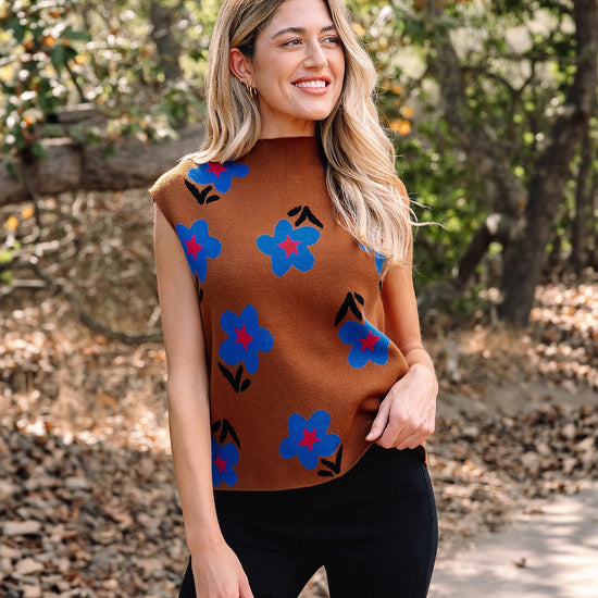 Retro Floral Print Casual Vest For Women